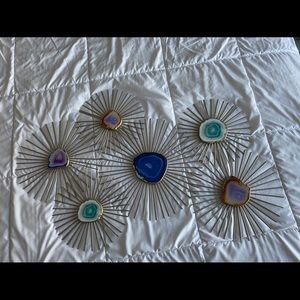 Geode-inspired gold wall hanging